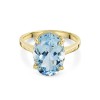 9ct Yellow Gold Oval Cut 6.90ct London Blue Topaz Solitaire Ring