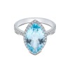 18ct White Gold Marquise Cut Topaz 6.14ct Diamond Halo Ring