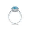 18ct White Gold Marquise Cut Topaz 6.14ct Diamond Halo Ring