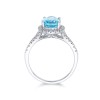 18ct White Gold Round Brilliant Diamond 0.23ct and Oval Blue Topaz 2.00ct Halo Ring