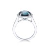 18ct White Gold Diamond 0.22ct and London Blue Topaz 5.21ct Halo Ring