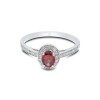 9ct White Gold Oval Cut Garnet 0.53ct Diamond Halo Ring