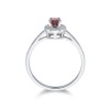 9ct White Gold Oval Cut Garnet 0.53ct Diamond Halo Ring