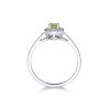 9ct White Gold Solitaire Oval Cut Peridot and Diamond 0.53ct Halo Ring