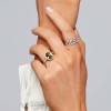 18ct White Gold Diamond 0.21ct and Peridot 3.15ct Halo Ring