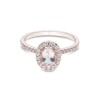 18ct Rose Gold Oval Cut Morganite 0.98ct Diamond Halo Ring