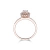 18ct Rose Gold Oval Cut Morganite 0.98ct Diamond Halo Ring