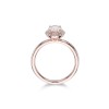 9ct Rose Gold Oval Cut Morganite 0.98ct Diamond Halo Ring