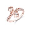 9ct Rose Gold Brilliant Diamond And Pear Cut Morganite 0.18ct And 1.50ct Cluster Ring