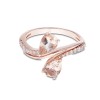 9ct Rose Gold Brilliant Diamond And Pear Cut Morganite 0.18ct And 1.50ct Cluster Ring