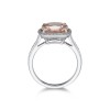 18ct White Gold Diamond 0.26ct and Morganite 3.60ct Halo Ring
