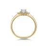9ct Yellow Gold Morganite and 0.08ct Diamond 3 Stone Ring