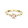 9ct Yellow Gold Morganite and 0.08ct Diamond 3 Stone Ring