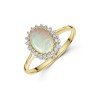 9ct Yellow Gold 0.78ct Oval Opal & Round Brilliant Diamond Halo Ring