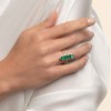 18ct Yellow Gold Malachite 0.40ct Diamond Ring