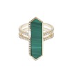 18ct Yellow Gold Malachite 0.40ct Diamond Ring