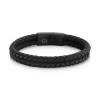 Gents Stainless Steel & Leather Double Strap Bracelet