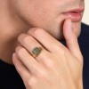 9ct Yellow Gold Square Gents Signet Ring
