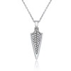 Sterling Silver Herringbone Arrow Mens Pendant Necklace 1
