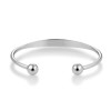 Sterling Silver Plain Mens Torque Bangle