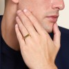 Yellow Gold Plated Silver Rectangular Mens Signet Ring
