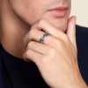 Silver Gents 8mm Square Herringbone Ring