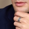Sterling Silver Gents Pleated Ring