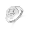 True North | Silver Gents Compass Signet Ring
