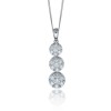 18ct White Gold Brilliant Cut 1.05ct Diamond Drop Cluster Pendant