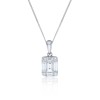 18ct White Gold Baguette & Brilliant Cut 0.46ct Diamond Pendant