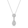 18ct White Gold Round Brilliant 0.70ct Diamond Round & Pear Shape Drop Pendant