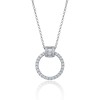 18ct White Gold Baguette & Brilliant Cut 0.48ct Diamond Circle Pendant Necklace 1