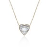18ct Yellow Gold 0.31ct Mixed Cut Heart Cluster Pendant