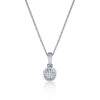 9ct White Gold Round Brilliant 0.10ct Diamond Bezel Set Pendant