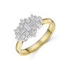 9ct Yellow Gold 0.50ct Baguette & Round Brilliant Multi Cluster Diamond Ring 