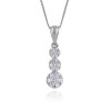 9ct White Gold Brilliant Cut 0.50ct Diamond Cluster Drop Pendant