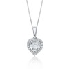 9ct White Gold Brilliant Cut 0.25ct Diamond Heart Cluster Pendant