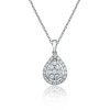 9ct White Gold Brilliant Cut 0.50ct Pear Shaped Diamond Halo Pendant