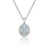9ct White Gold Brilliant Cut 0.50ct Oval Shaped Diamond Halo Pendant