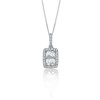 9ct White Gold Baguette 0.45ct Diamond Cluster Pendant