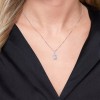 9ct White Gold Baguette 0.45ct Diamond Cluster Pendant