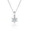 9ct White Gold 0.51ct Round Brilliant Flower Diamond Cluster Pendant