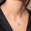 9ct White Gold Brilliant Cut 0.05ct Diamond Double Heart Pendant