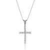 9ct White Gold Brilliant Cut 0.15ct Diamond Cross Pendant