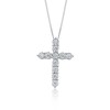 9ct White Gold Brilliant Cut 0.25ct Diamond Cross Pendant