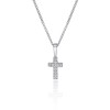9ct White Gold 0.03ct Diamond Cross Pendant 