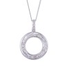 9ct White Gold Baguette and Brilliant Cut 0.70ct Diamond Circle Pendant