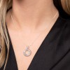 9ct White Gold Baguette and Brilliant Cut 0.70ct Diamond Circle Pendant