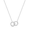 9ct White Gold Round Brilliant 0.06ct Diamond Interlocking Circle Pendant