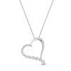 9ct White Gold Round Brilliant 0.20ct Diamond Journey Heart Pendant